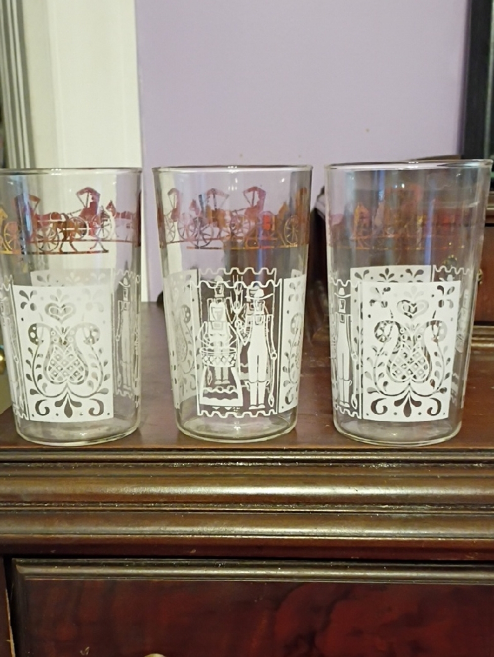 Vintage Anchor Hocking Pennsylvania Dutch Glasses - Set of 3